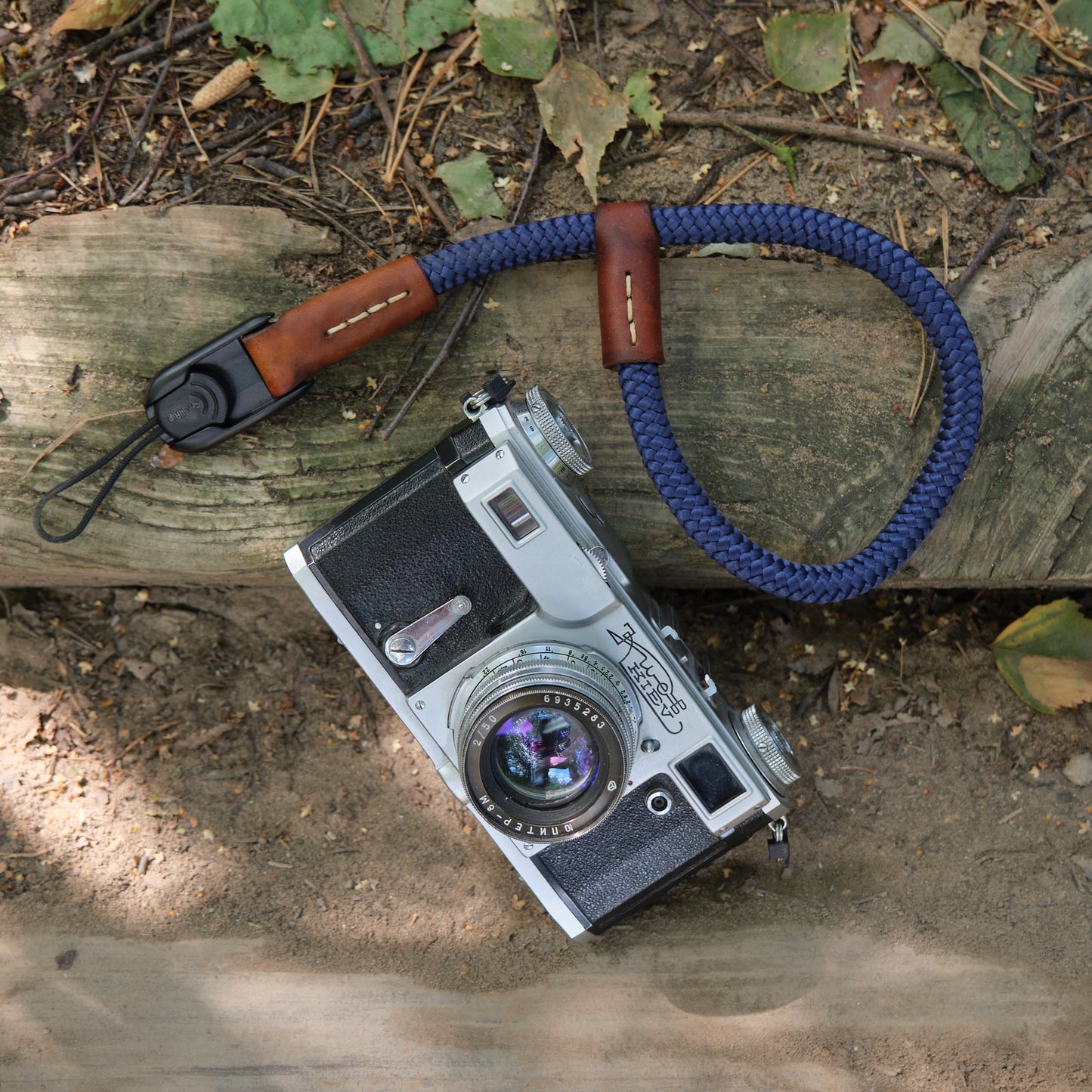 Boring wrist strap Navy Blue with SmallRig link