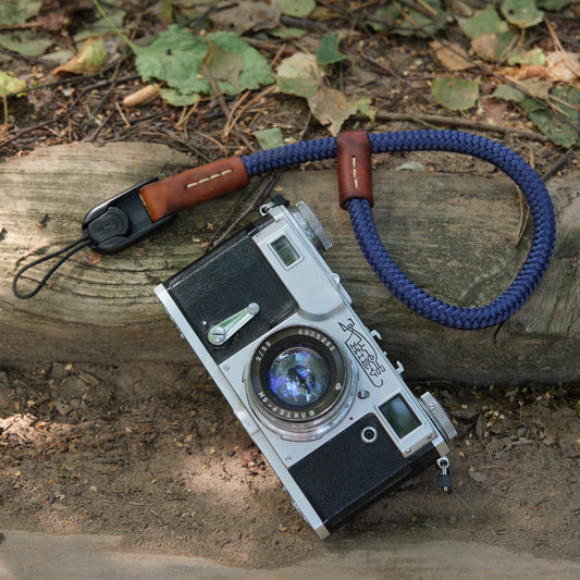 Boring wrist strap Navy Blue with SmallRig link