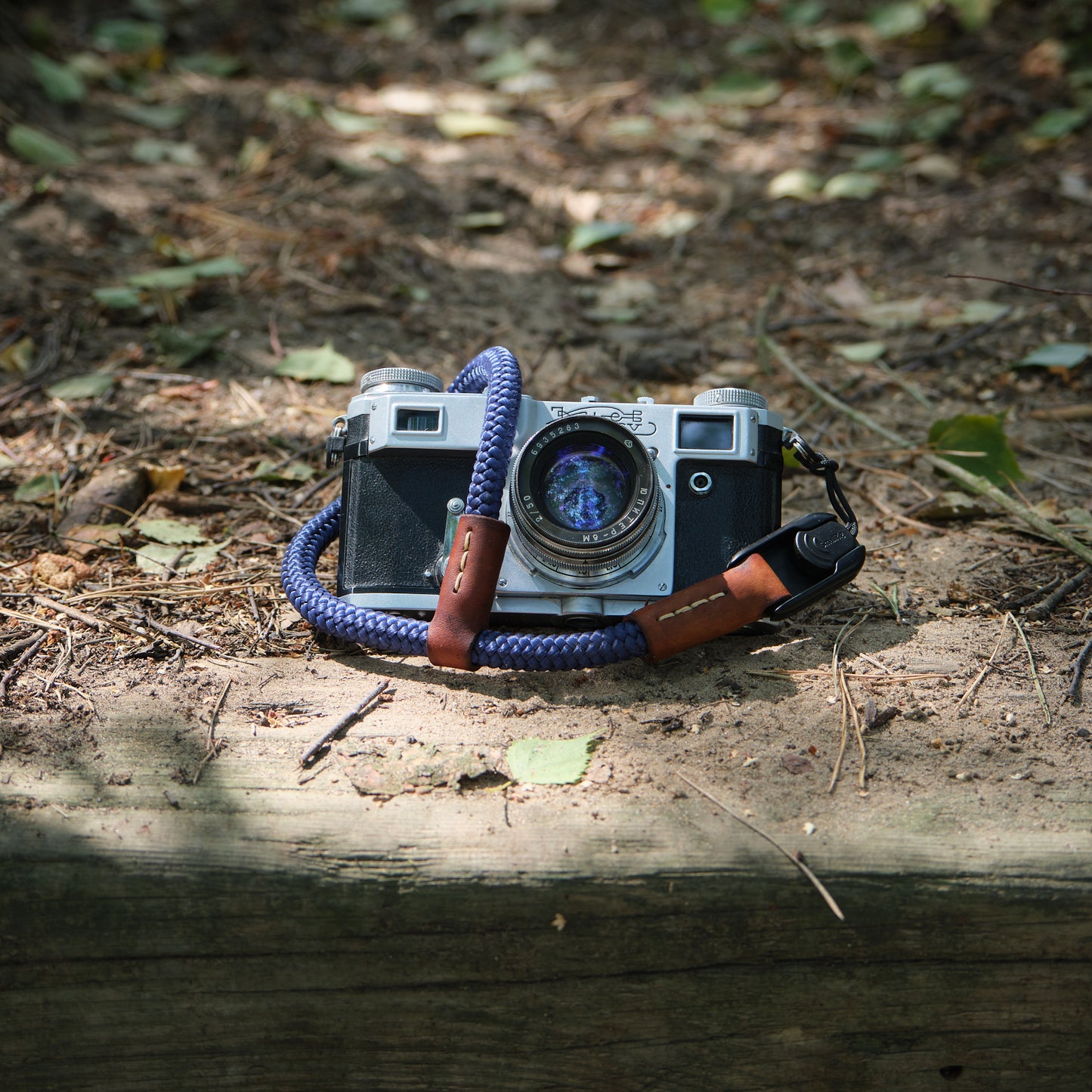 Boring wrist strap Navy Blue with SmallRig link