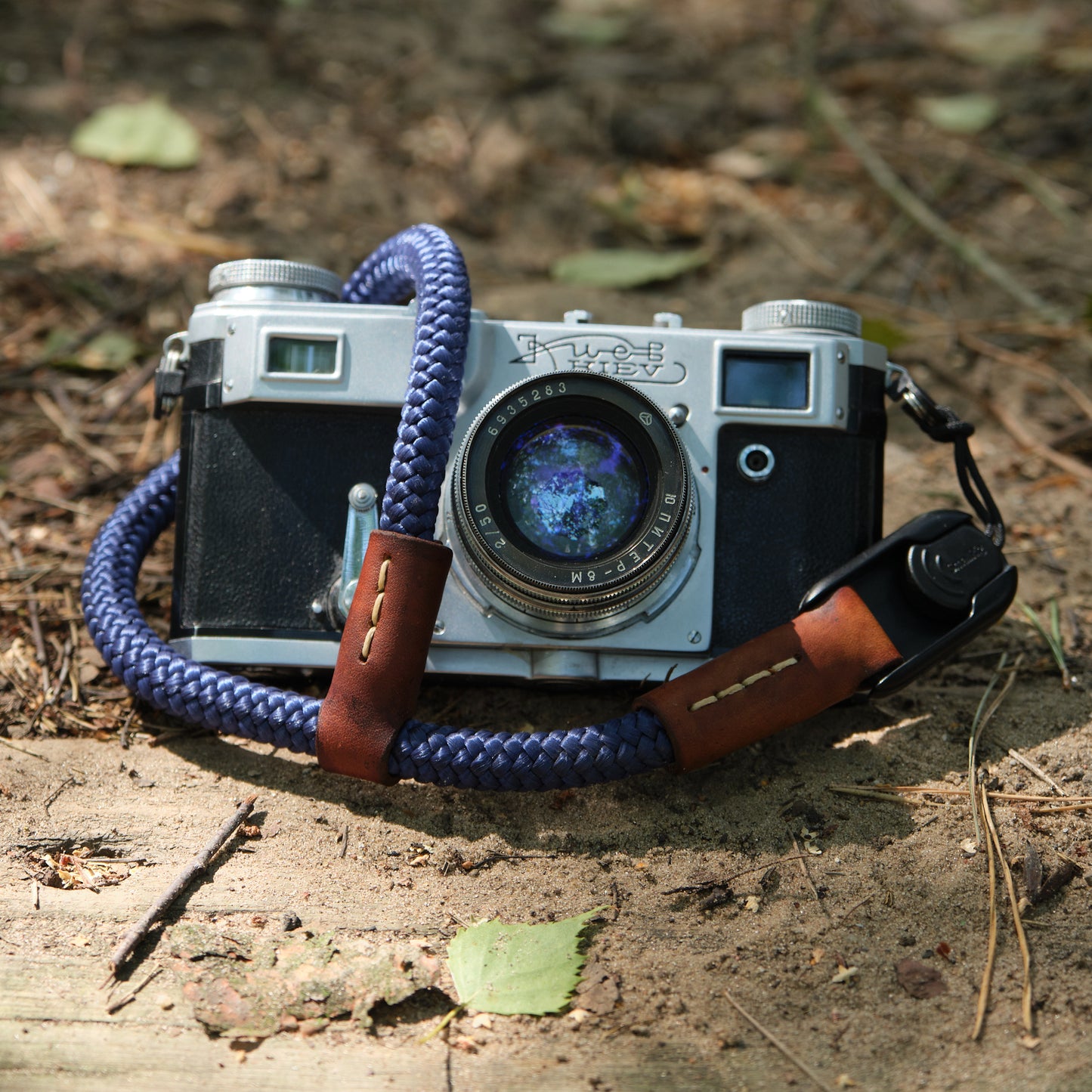 Boring wrist strap Navy Blue with SmallRig link